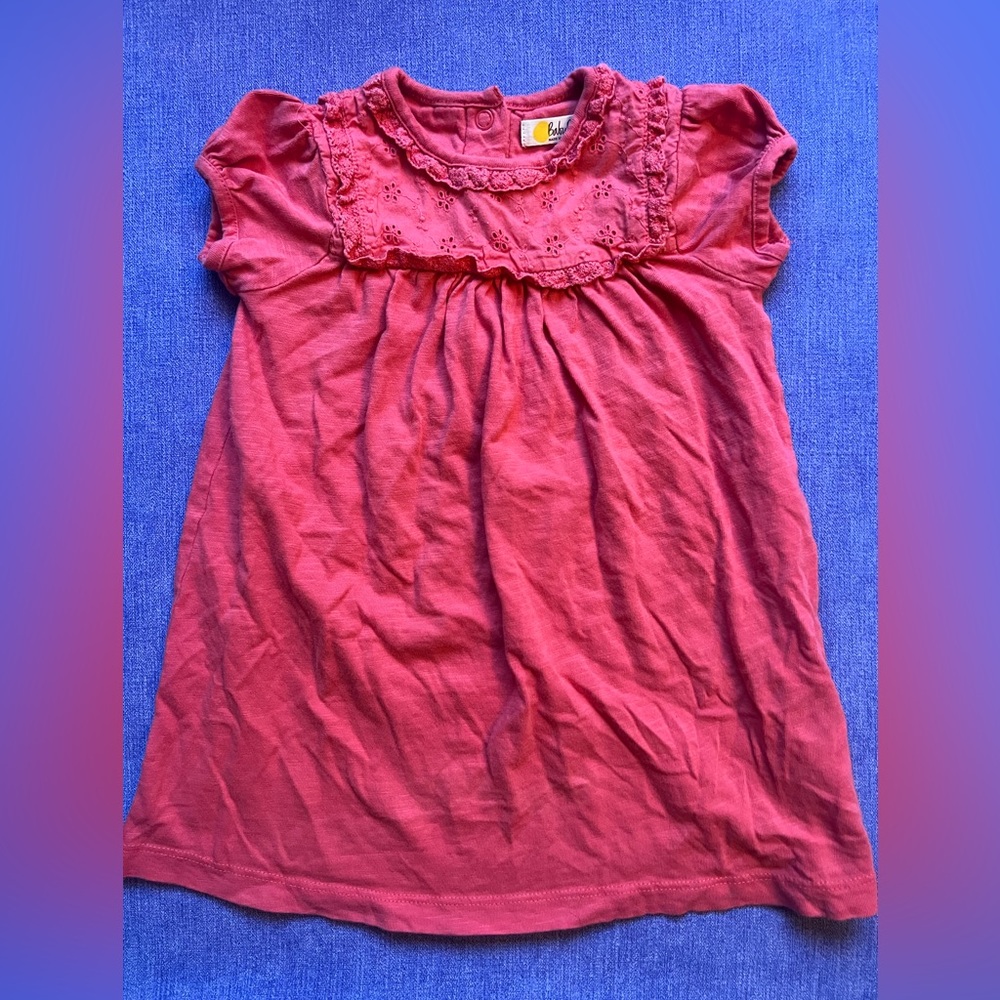 Baby Boden baby doll, salmon colored dress 12-18M